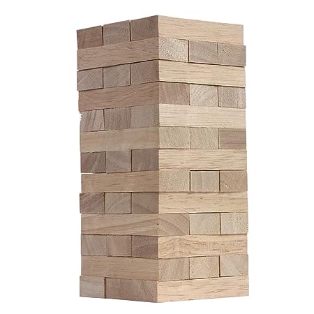 Mini Jenga Wood Block Game, Stacking Tumbling Tower Kids Game, Wood Block Tower Game for Kids and Adults Mini Jenga Wood Block Game, Stacking Tumbling Tower Kids Game, Wood Block Tower Game for Kids and Adults